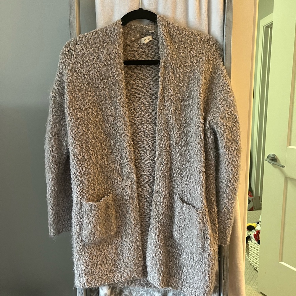 Cozy Gray Textured Cardigan